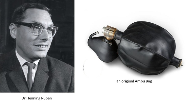En la imagen aparece el inventor del ambú y el primer ambú